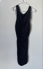 Load image into Gallery viewer, H&amp;M Womens Black Sleeveless Draped Cowl Neck Bodycon Dress Size Large

