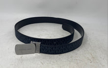 Load image into Gallery viewer, Michael Kors Mens Blue Silver-Tone Buckle Signature Print Reversible Belt
