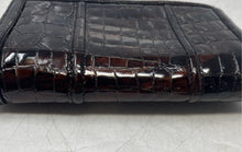Load image into Gallery viewer, Brighton Womens Brown Croc-Embossed Patent Leather Crossbody Bag No Strap

