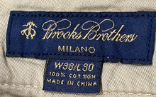Load image into Gallery viewer, Brooks Brothers Mens Brown Pockets Flat Front Chino Pants Size W38/L30 With Tag

