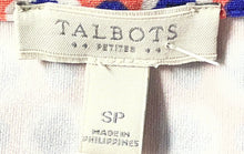 Load image into Gallery viewer, Talbots Womens Orange White Blue Geometric Print 3/4 Sleeve Polo Shirt Size SP
