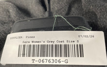 Load image into Gallery viewer, Zara Womens Gray Long Sleeve Full-Zip Collared Overcoat Size Small
