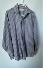 Load image into Gallery viewer, Michael Kors Mens Multicolor Striped Long Sleeve Dress Shirt Size 15.5 34/35
