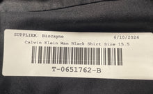 Load image into Gallery viewer, Calvin Klein Mens Black Cotton Long Sleeve Slim Fit Non-Iron Dress Shirt Sz 15.5
