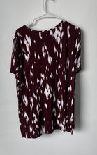 Load image into Gallery viewer, Alfani Womens Wine Red White Short Sleeve Pullover Blouse Top Size XL
