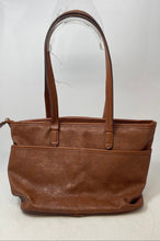 Load image into Gallery viewer, Rosetti Womens Tessa Brown Embossed Floral Faux Leather Zip Top Tote Handbag
