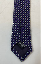 Load image into Gallery viewer, Hugo Boss Mens Purple Geometric Print Silk Keeper Loop Adjustable Pointed Tie
