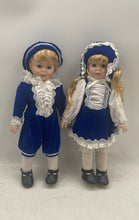 Load image into Gallery viewer, Marian Yu Designs Sisters Brother Twins Colonial Porcelain Doll Set Of 2 w/ Tag
