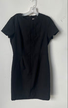Load image into Gallery viewer, H&amp;M Womens Black Short Sleeve Crew Neck Back-Zip Slit Mini Dress Size M
