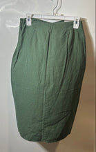 Load image into Gallery viewer, Zara Womens Green Ruffle Side Zip High-Waisted Midi Straight &amp; Pencil Skirt Sz S

