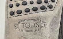 Load image into Gallery viewer, Authentic Tod&#39;s Mens Gray Suede Panny Slip-On Flat Moccasin Shoes Size 6.5
