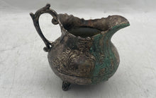 Load image into Gallery viewer, Vintage Silver-Tone Engraved Tableware Scroll Handle Tri-Footed Creamer

