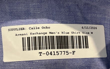 Load image into Gallery viewer, Armani Exchange Mens Blue Long Sleeve Collared Button-Up Shirt Size Medium
