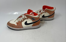 Load image into Gallery viewer, Nike Boys Air Jordan 1 Mid SE Orange White Black Sneaker Shoes Size 3Y
