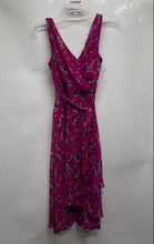 Load image into Gallery viewer, DKNY Womens Pink Floral Print Sleeveless V-Neckline Waist Tie Wrap Dress Size 2
