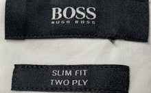 Load image into Gallery viewer, Hugo Boss Mens White Cotton Slim Fit Two Ply Collared Dress Shirt Size 16.5
