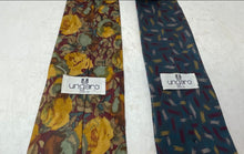 Load image into Gallery viewer, Set Of Two Pcs Ungaro Mens Multicolor Printed Silk Adjustable Designer Tie
