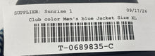 Load image into Gallery viewer, Club Colors Mens Blue Beige Long Sleeve Snap Front Varsity Jacket Size XL
