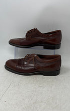 Load image into Gallery viewer, Carlo Morandi Mens Brown Leather Lace-Up Cap Toe Derby Dress Shoes Size 9.5
