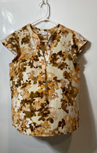 Load image into Gallery viewer, Calvin Klein Womens Multicolor Floral Print Flutter Sleeve Blouse Top Size Small
