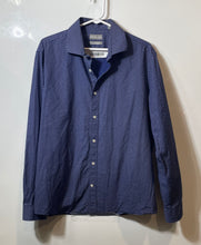 Load image into Gallery viewer, Michael Kors Mens Blue Geometric Print Cotton Slim Fit Dress Shirt Size XL
