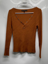 Load image into Gallery viewer, White House Black Market Womens Brown Ribbed Long Sleeve Blouse Top Size S
