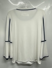 Load image into Gallery viewer, Calvin Klein Womens White 3/4 Bell Sleeve Scoop Neck Pullover Blouse Top Size L
