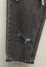 Load image into Gallery viewer, American Eagle Womens Black Cotton Denim High-Rise Distressed Mom Jeans Size 2
