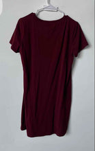 Load image into Gallery viewer, Karl Lagerfeld Paris Womens Burgundy Rhinestones Short Sleeve T-Shirt Dress Sz M

