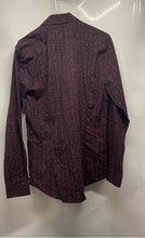 Load image into Gallery viewer, Express 1MX Mens Wine Printed Long Sleeve Extra Slim Fit Dress Shirt Size M
