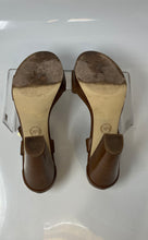 Load image into Gallery viewer, Michael Kors Womens Brown Wood Open Toe High Block Platform Heels Size 9M
