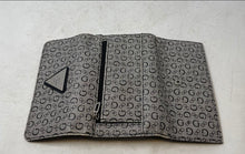 Load image into Gallery viewer, Guess Womens Gray Black Monogram Print Horizontal Flap Fold Over Trifold Wallet
