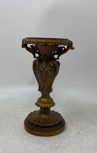 Load image into Gallery viewer, Antique Brown Wood Metal Baroque Style Scrollwork Victorian Candlestick Holder
