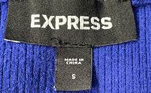 Load image into Gallery viewer, Express Womens Blue Ribbed Long Sleeve Off The Shoulder Pullover Sweater Size S
