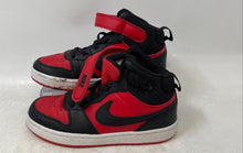 Load image into Gallery viewer, Nike Kids Court Borough Mid CD7783-602 Black And Red Sneakers Shoes Size 13.5C
