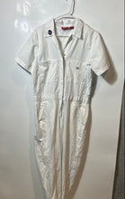 Load image into Gallery viewer, Dickies Womens White Short Sleeve Collared One-Piece Jumpsuit Size Medium
