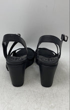 Load image into Gallery viewer, Crocs Womens Leigh II Black Open Toe Buckle Wedge Heel Ankle Strap Sandals Sz 7
