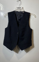 Load image into Gallery viewer, Mango Womens Navy Blue Pinstripe V-Neck Sleeveless Button Front Vest Size Small
