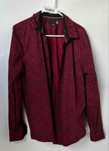 Load image into Gallery viewer, G By Guess Mens Red Printed Collared Long Sleeve Button-Up Shirt Size Large
