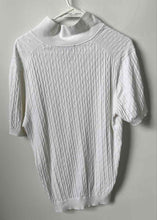 Load image into Gallery viewer, Mango Womens White Short Sleeve Collared Stretch Button Polo Shirt Size Medium

