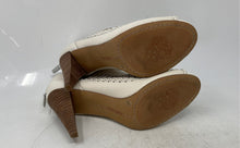 Load image into Gallery viewer, Vince Camuto Womens Acha Beige Leather Peep Toe Cutout Cone Pump Heels Size 9M
