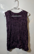 Load image into Gallery viewer, Zara Womens Purple Sleeveless Round Neck Crinkle-Effect Knitted Blouse Top Sz M
