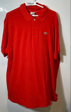 Load image into Gallery viewer, Lacoste Mens Red Short Sleeve Spread Collar Golf Regular Fit Polo Shirt Size 8
