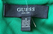 Load image into Gallery viewer, Guess Womens Green Sleeveless V-Neck Back Zip Mini Dress Size 6
