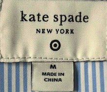 Load image into Gallery viewer, Kate Spade New York Womens Blue White Striped Puff Sleeve Blouse Top Size M
