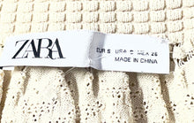 Load image into Gallery viewer, Zara Womens Beige Lace Long Sleeve Off-The-Shoulder Pullover Blouse Top Size S
