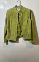 Load image into Gallery viewer, Casual Corner Annex Womens Green Leather Long Sleeve Full-Zip Jacket Size L
