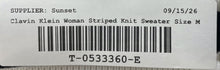 Load image into Gallery viewer, Calvin Klein Womens Black White Striped Curved Hem Knit Pullover Sweater Size M
