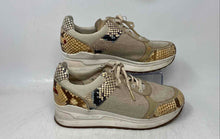 Load image into Gallery viewer, Michael Kors Womens Lindy Mixed-Media Beige Lace-Up Sneaker Shoes Size 9M
