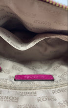 Load image into Gallery viewer, Michael Kors Womens Cindy Pink Snake-Embossed Dome Leather Crossbody Bag
